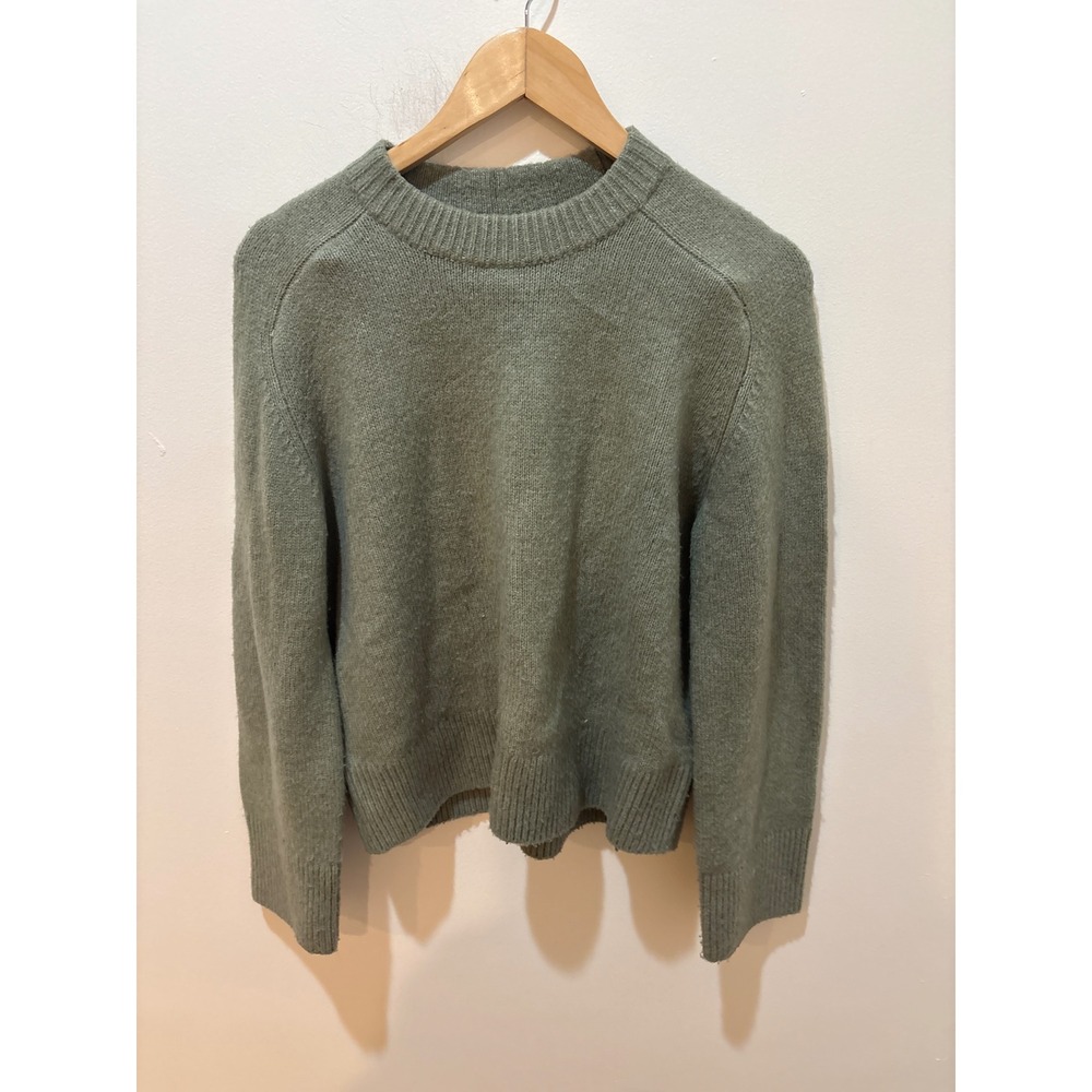 Abercrombie & Fitch XS Sage Green Wool Blend Crewneck Sweater Long Sleeve Ribbed